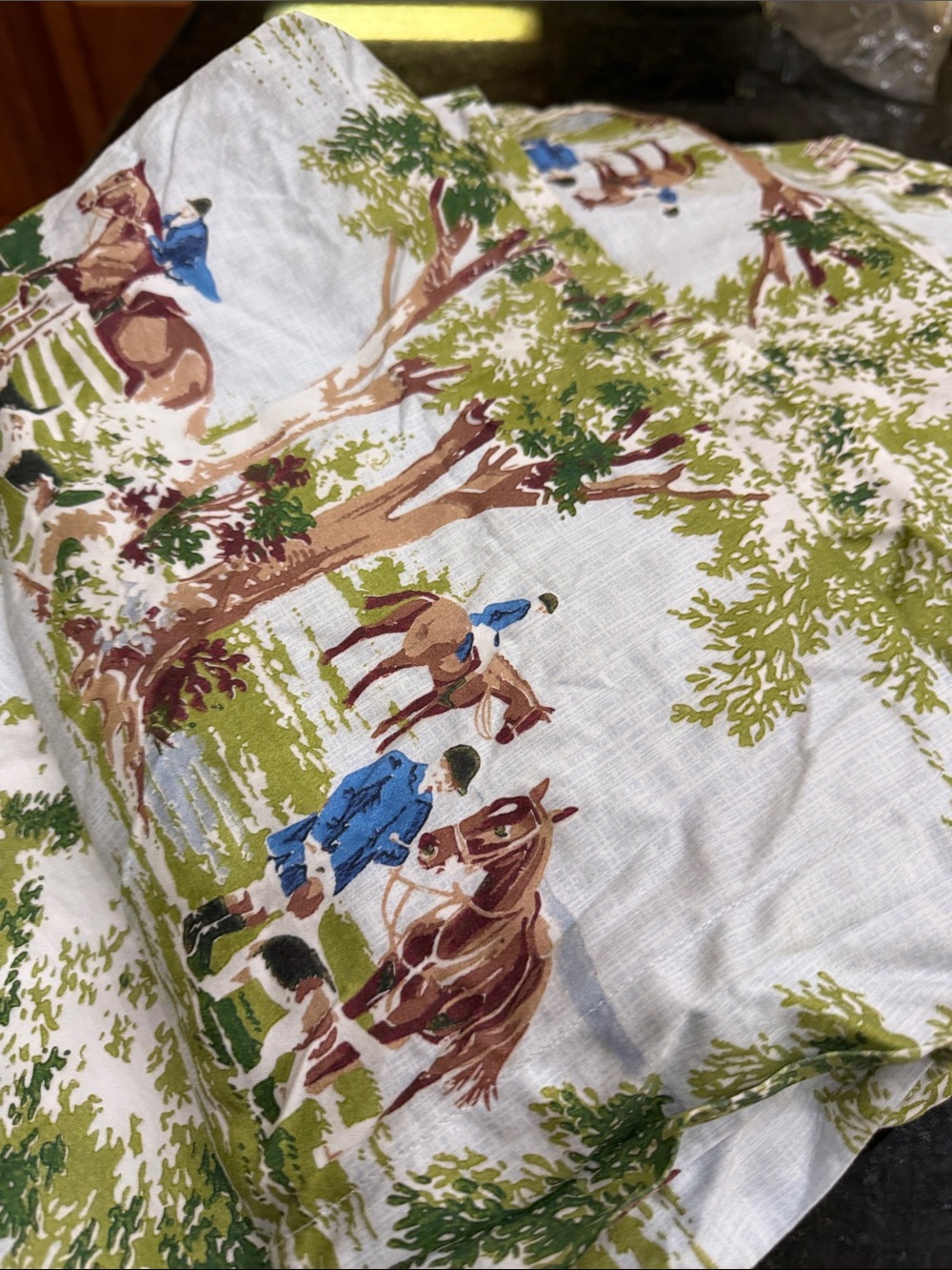 Spoonflower Equestrian Print set- White, Green, Brown, blue